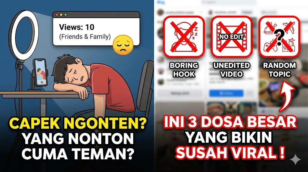 Capek Ngonten tapi yang Nonton Cuma Teman Sendiri? Ini 3 Dosa Besar yang Bikin Akunmu Susah Viral!